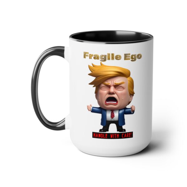 Fragile Ego, Trump Two-Tone Coffee Mugs, 15oz