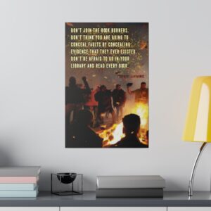 "Don't join the book burners." President Eisenhower Quote - Matte Canvas, Stretched, 0.75"